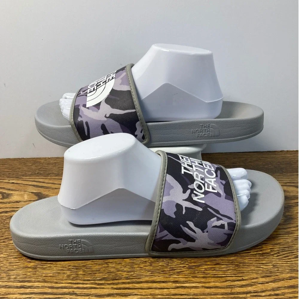 The North Face Base Camp Slide III Grey Purple Camo Mens 12 NF0A4T2R Sandal